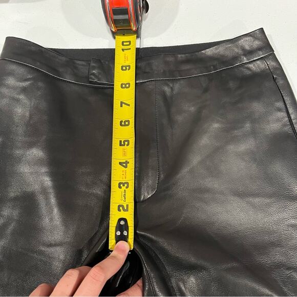 SEA New York Black Lambskin Leather Slim Leg Ankle Pants NO SIZE TAG - Picture 7 of 10